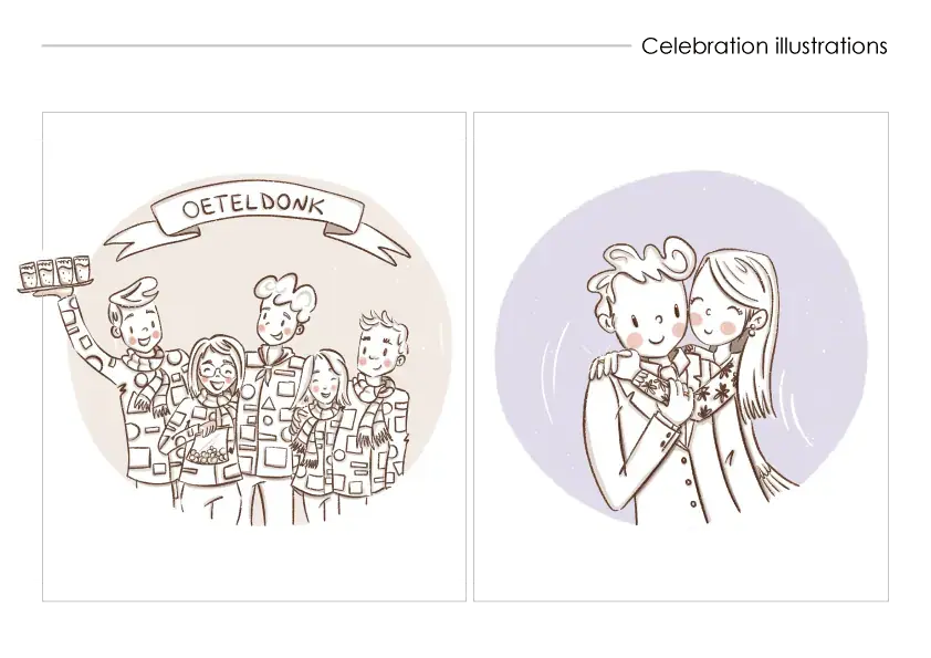 Illustratie, diagrammen, karikaturen en persoonlijk portret tekening